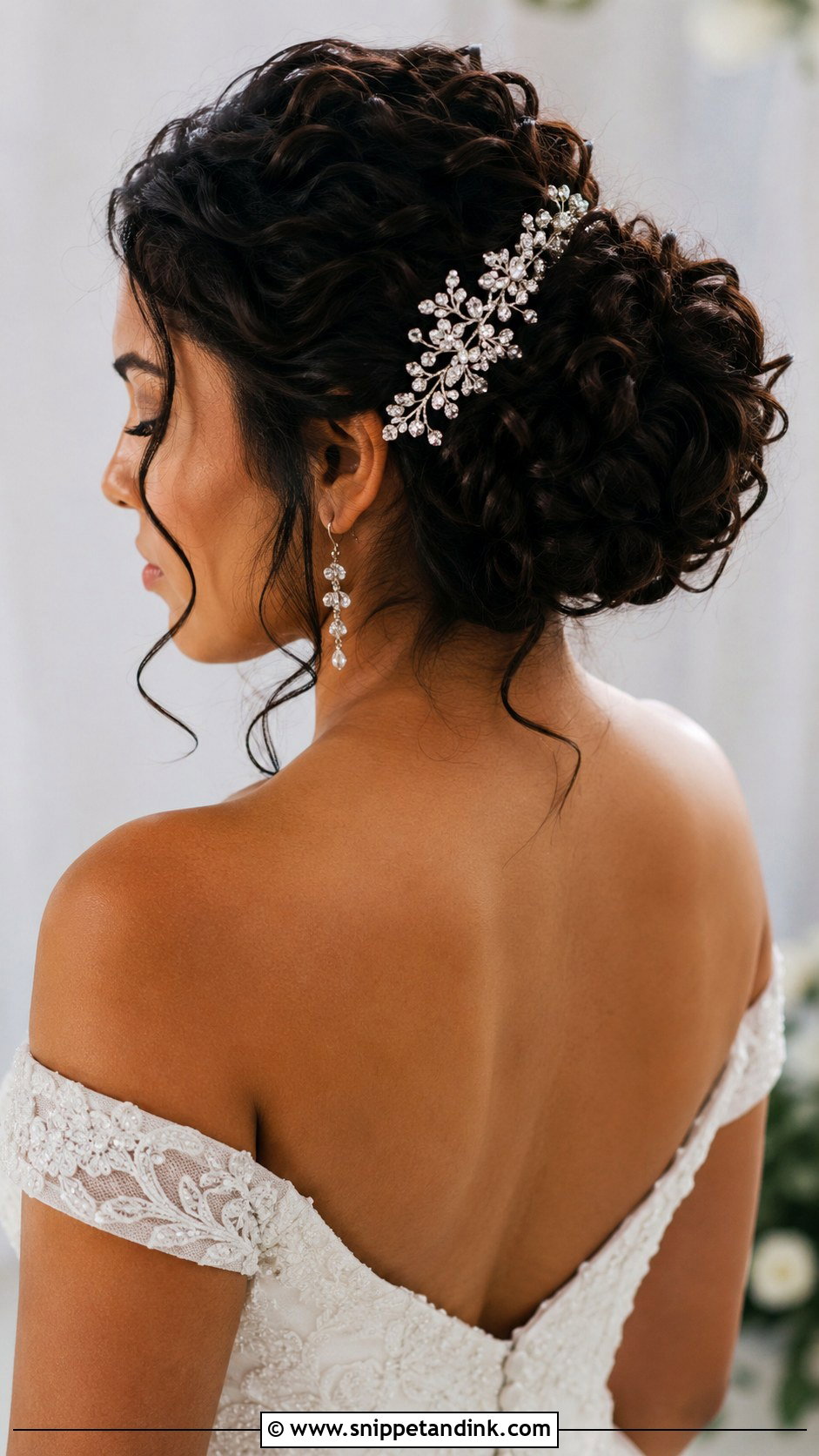 Curly Updo With Hair Comb - Snippet and Ink - 25 Long Curly Hairstyles for Wedding