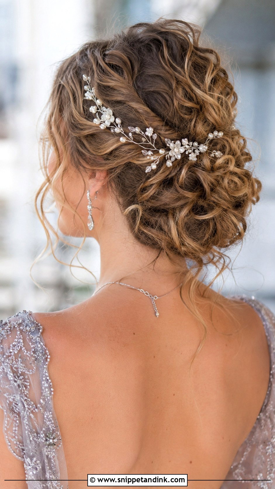 Curly Updo With Hair Vine - Snippet and Ink - 20 Wedding Guest Hair Curly Ideas