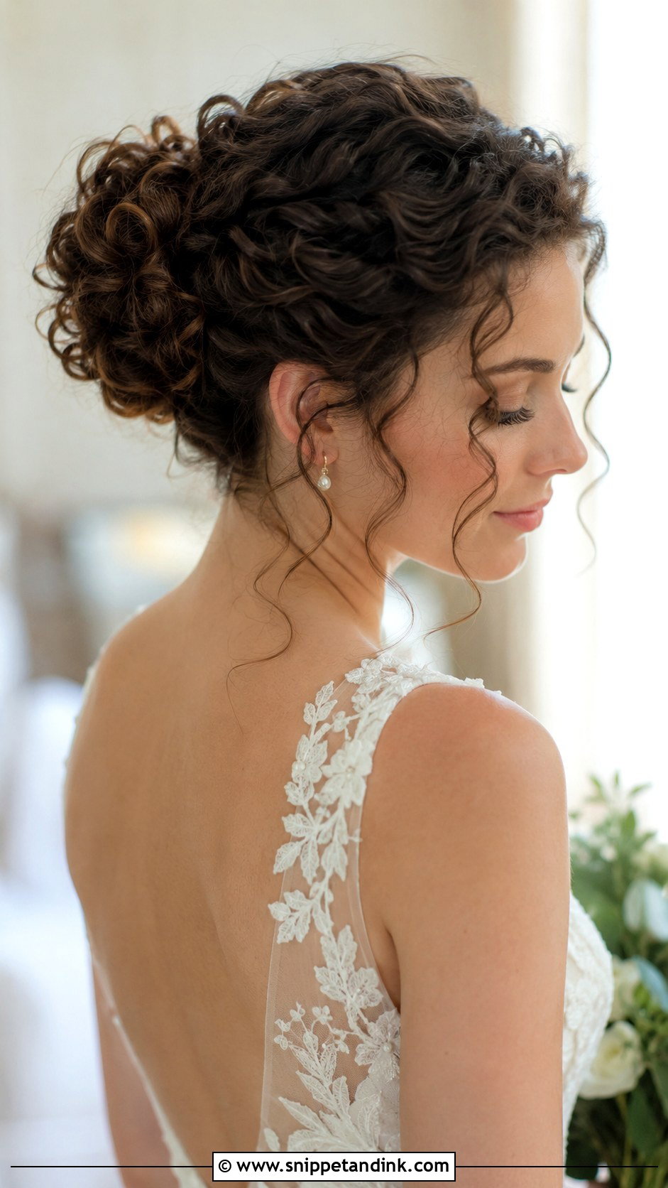 Curly Updo With Loose Curls - Snippet and Ink - 30 Wedding Hairstyles for Curly Hair