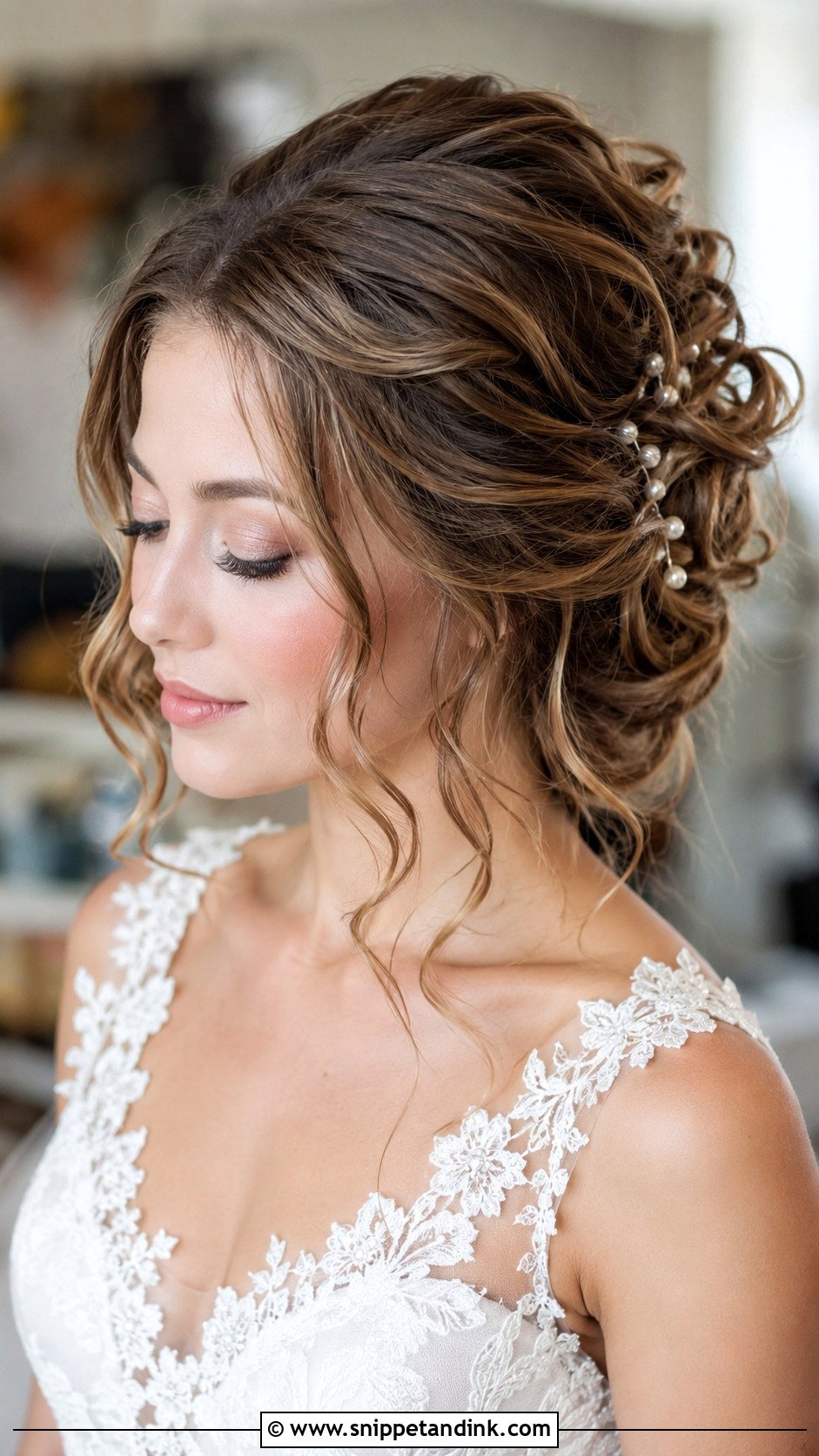 Curly Updo With Loose Face Framing Pieces - Snippet and Ink - 30 Curls Hairstyles for Wedding