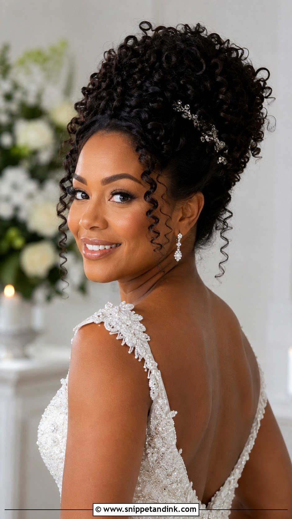 Curly Updo With Loose Ringlets - Snippet and Ink - 25 Messy Bride Hairstyles