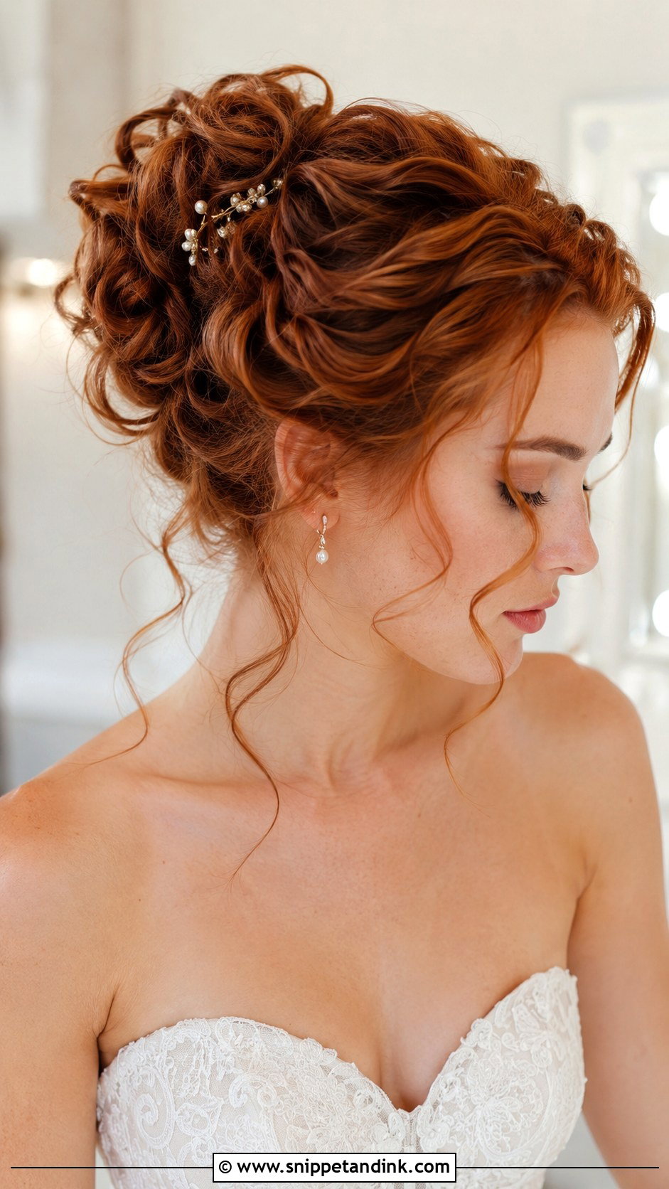 Curly Updo With Loose Tendrils - Snippet and Ink - 25 Long Curly Hairstyles for Wedding