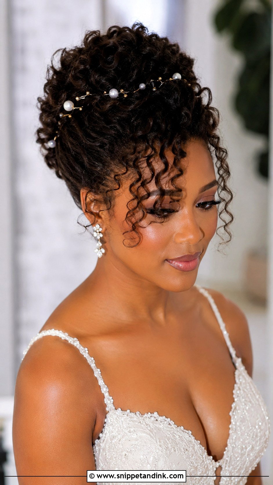 Curly Updo With Pearls - Snippet and Ink - 20 Wedding Hairstyles with Pearls