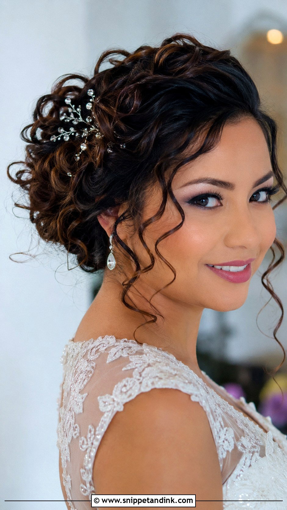 Curly Updo With Pins - Snippet and Ink - 35 Simple Wedding Hairstyles
