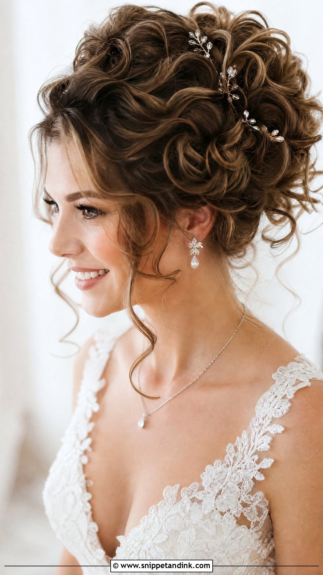 Curly Updo With Tendrils - Snippet and Ink - 20 Curly Hairstyles for a Wedding