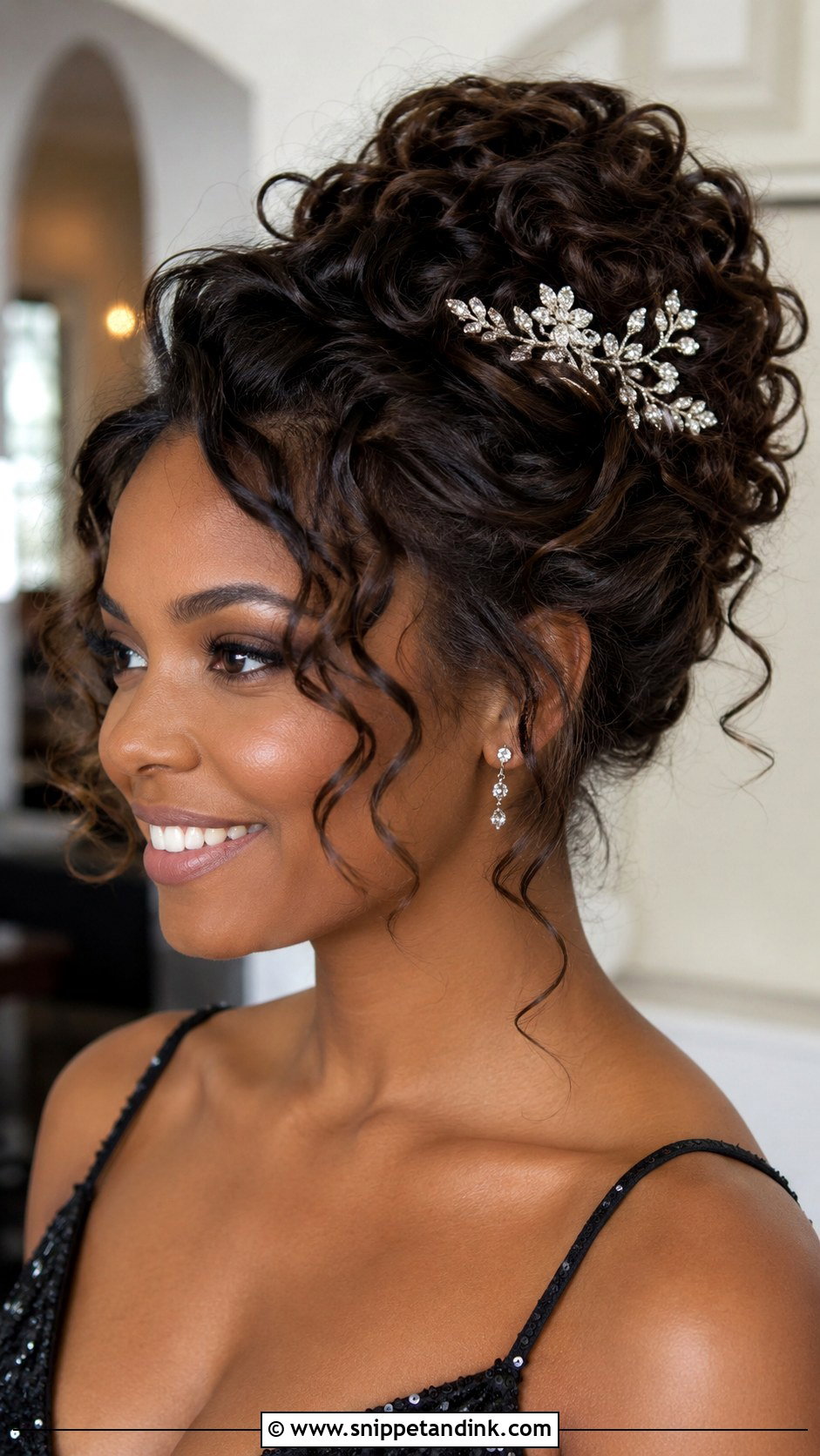 Curly Updo With Tendrils - Snippet and Ink - 20 Cute Birthday Hairstyle Ideas