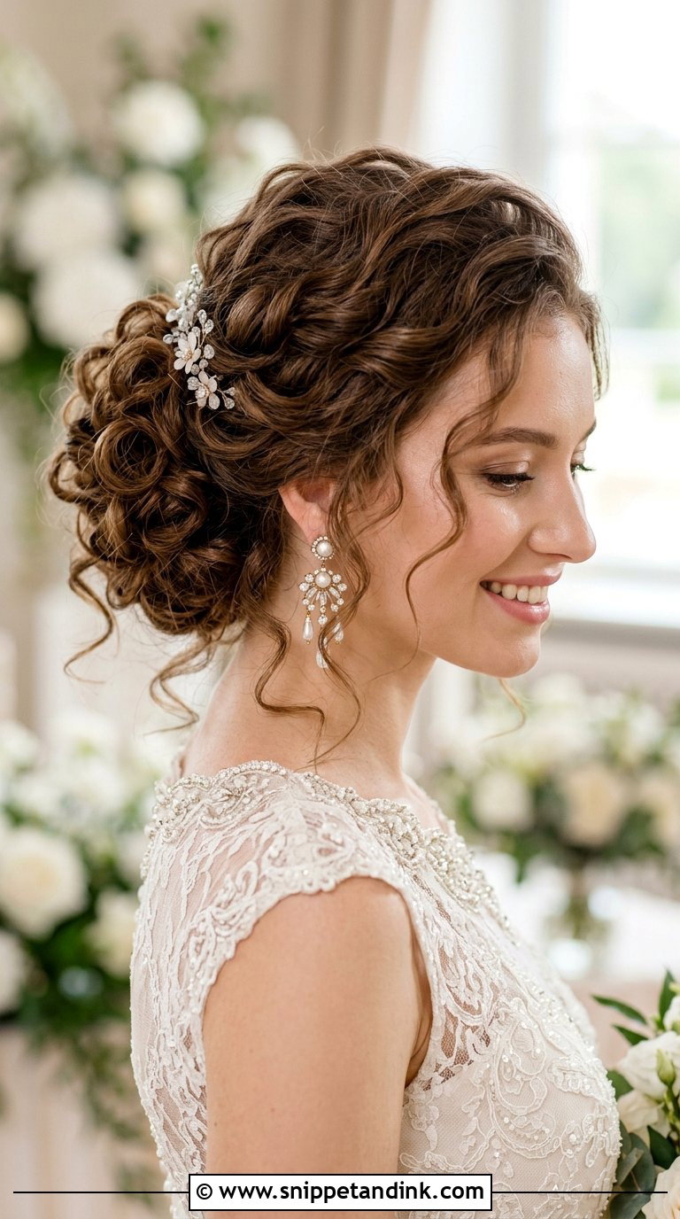 Curly Updo With Tendrils - Snippet and Ink - 20 Bridal Hair Curls