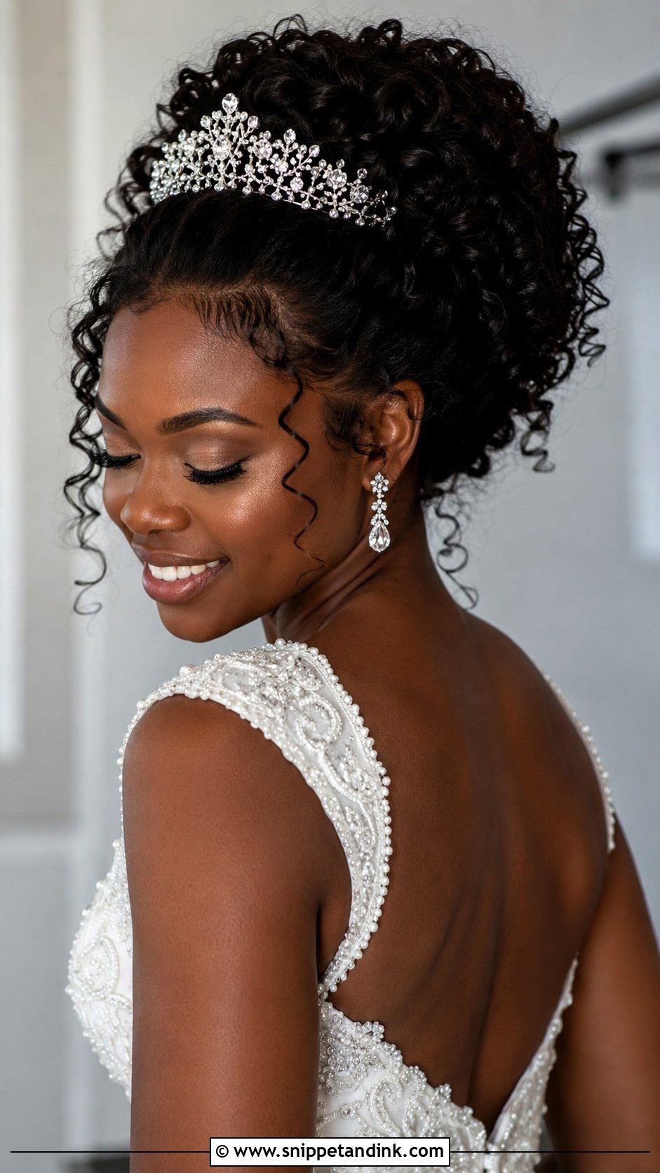 Curly Updo With Tiara - Snippet and Ink - 25 Bridal Tiara Hairstyles