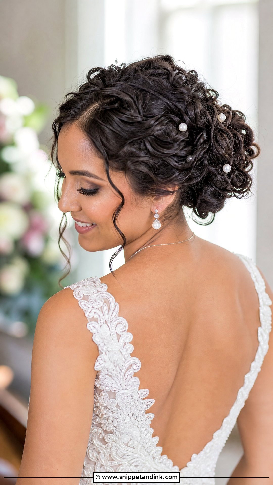 Curly Updo With Twisted Sides - Snippet and Ink - 30 Curly Bridal Hair Ideas