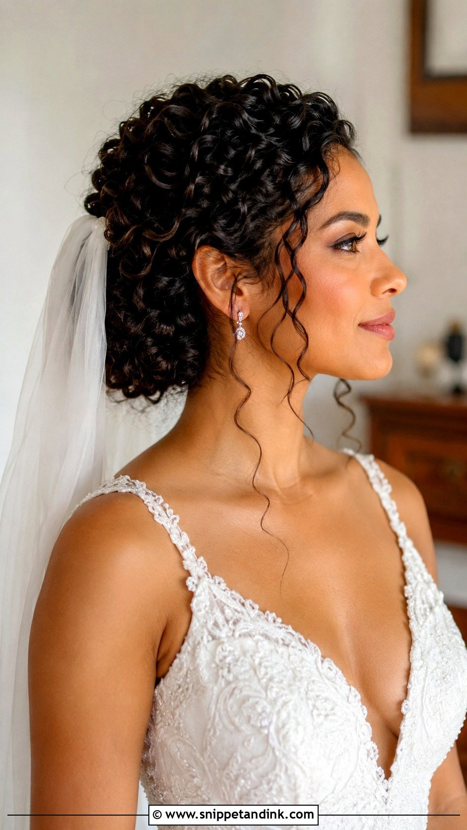 Curly Updo With Veil - Snippet and Ink - 15 Updos with Veil