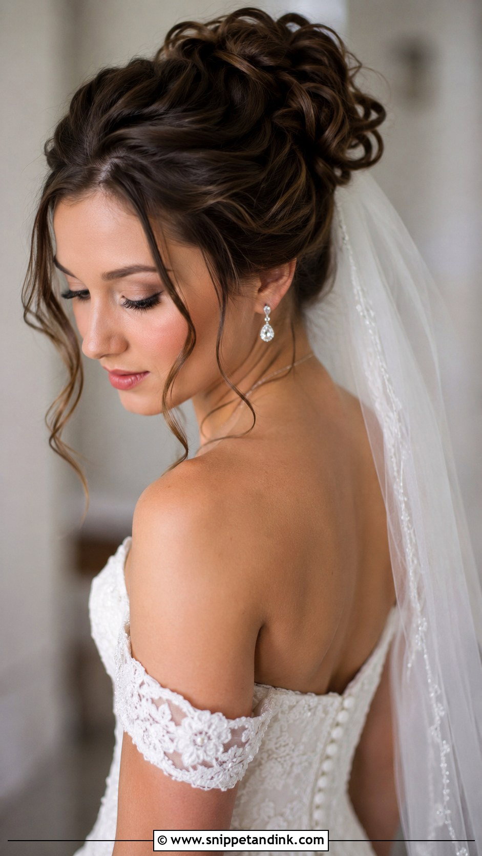 Curly Updo With Veil - Snippet and Ink - 25 Wedding Hair Curls