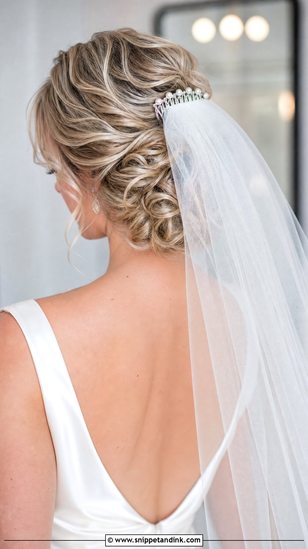 Curly Updo With Veil For Wedding - Snippet and Ink - 15 Curly Updo for Wedding Ideas