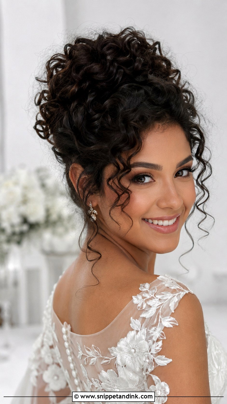 Curly Updo With Volume - Snippet and Ink - 20 Easy Wedding Updos for Long Hair