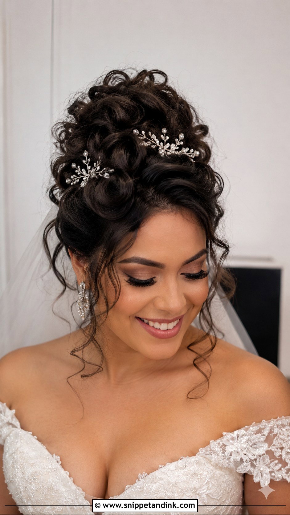 Curly Updo With Volume - Snippet and Ink - 25 Bridal Hairstyles for Round Face