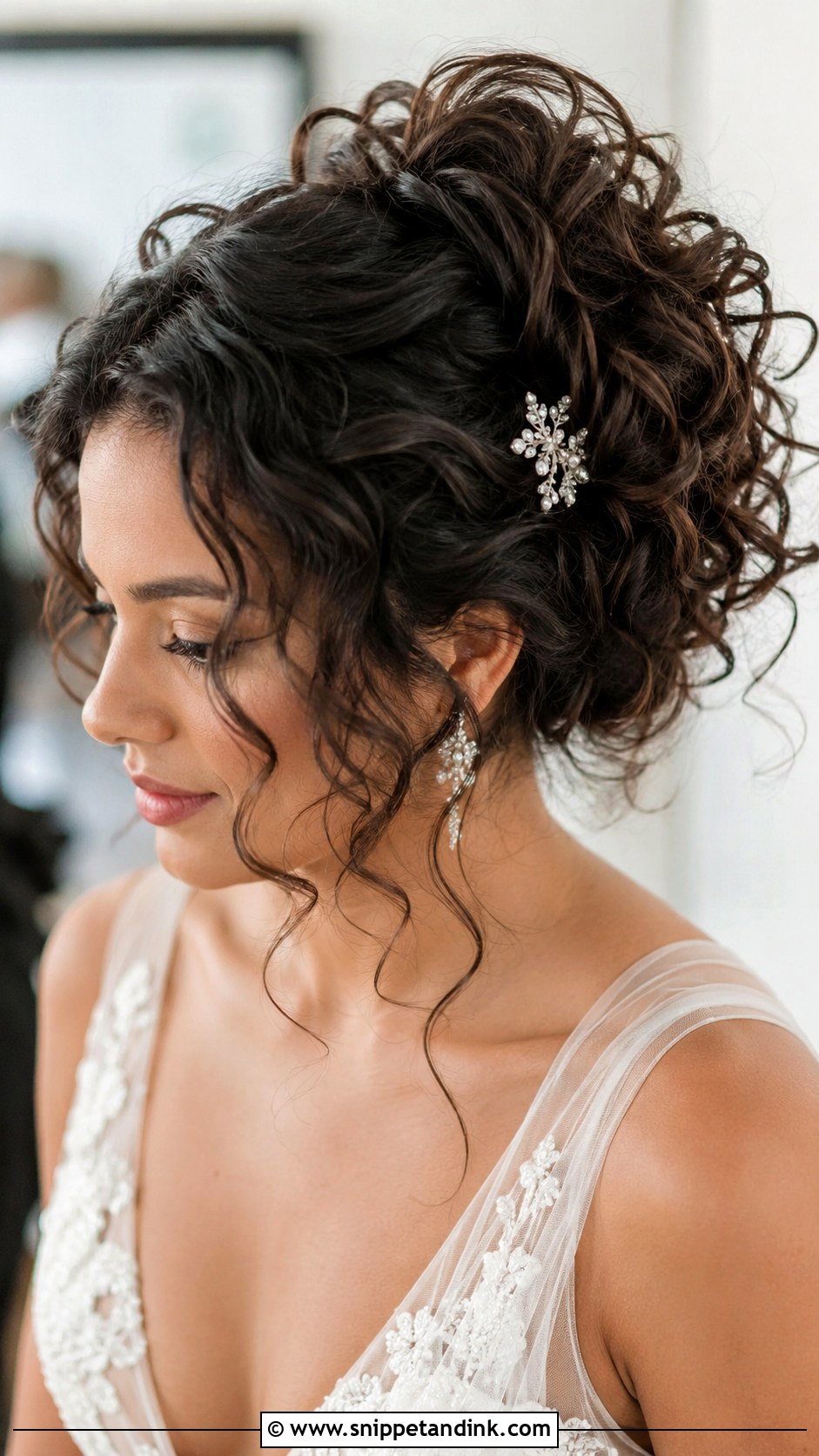 Curly Updo With Volume - Snippet and Ink - 20 Easy Updos for Medium Hair for Wedding