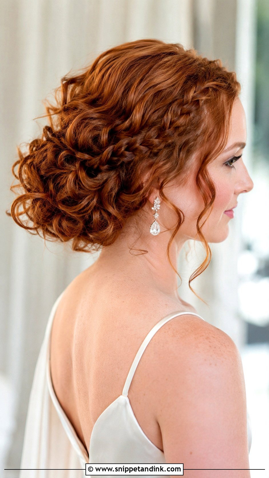 Curly Updo With a Delicate Braid Accent - Snippet and Ink - 20 Long Curled Hairstyles for Wedding