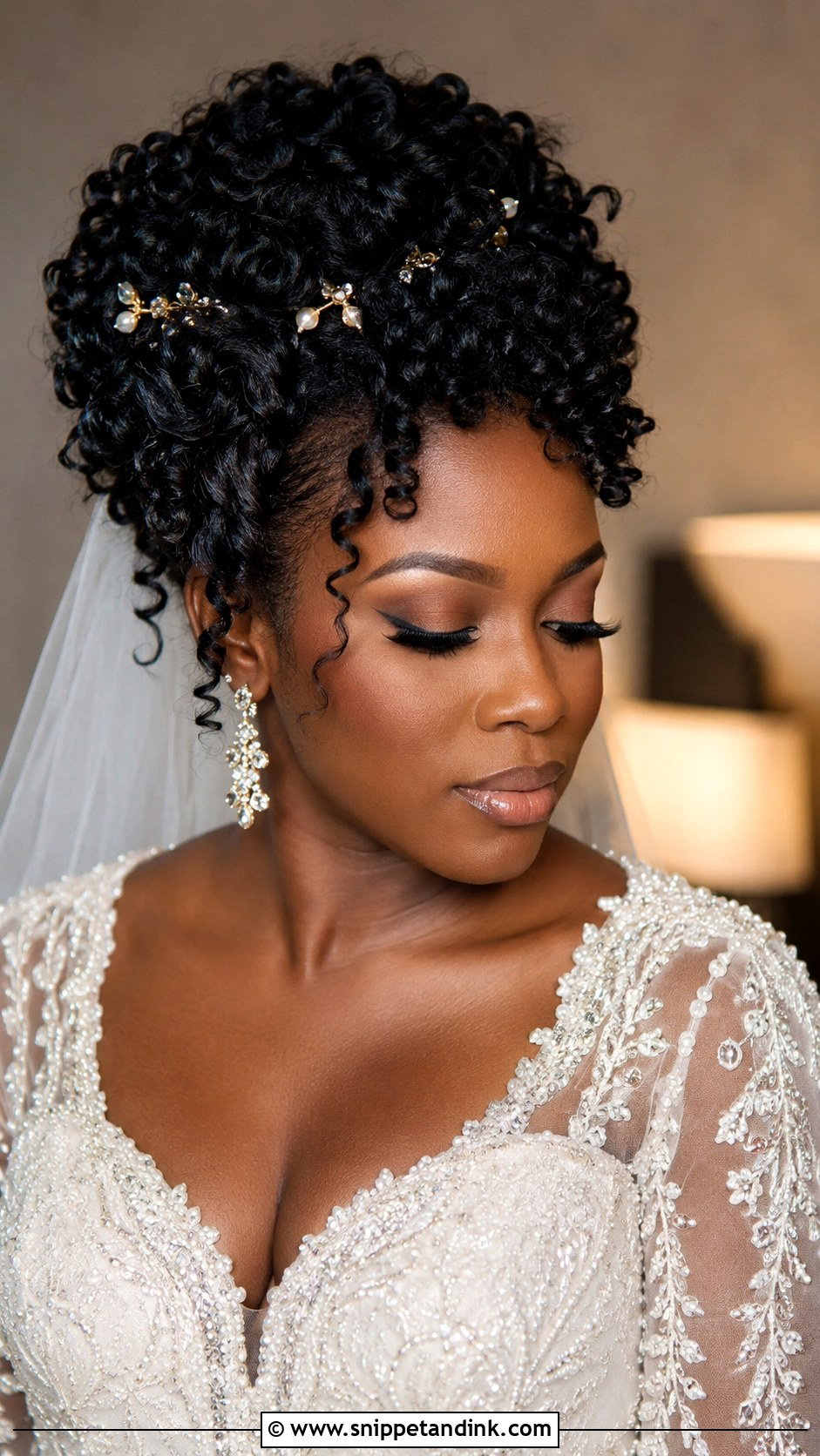 Curly Updo for Black Brides - Snippet and Ink - 25 Curly Updo Hairstyles for Wedding