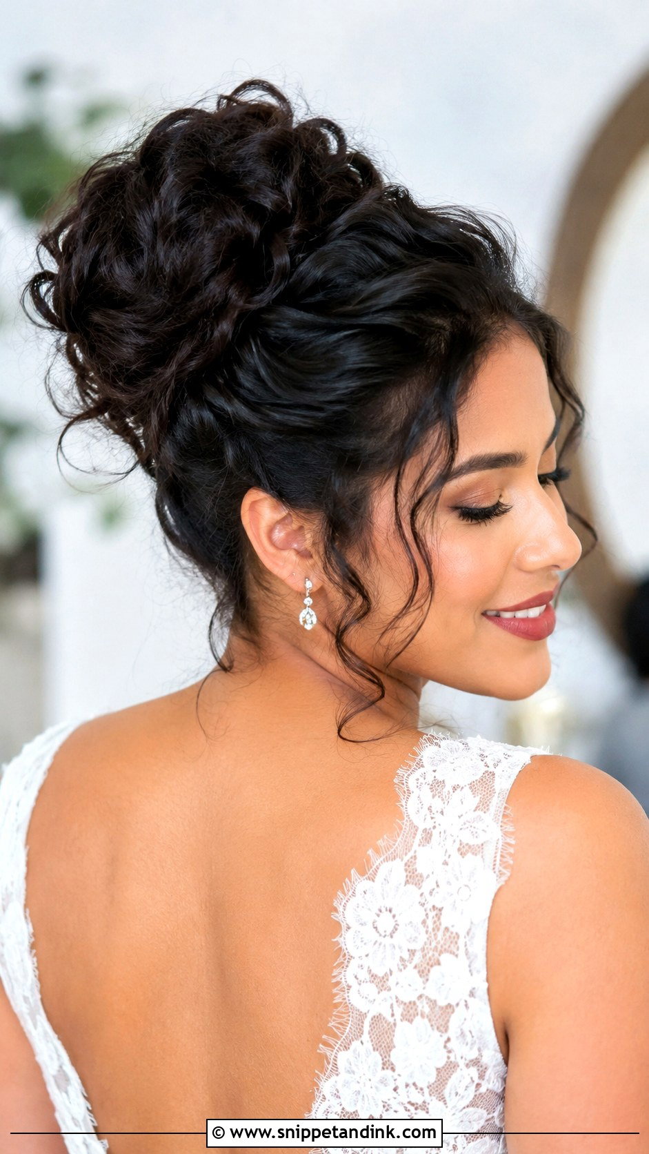 Curly Updo for Medium Hair - Snippet and Ink - 20 Medium Hair Updo for Wedding Ideas