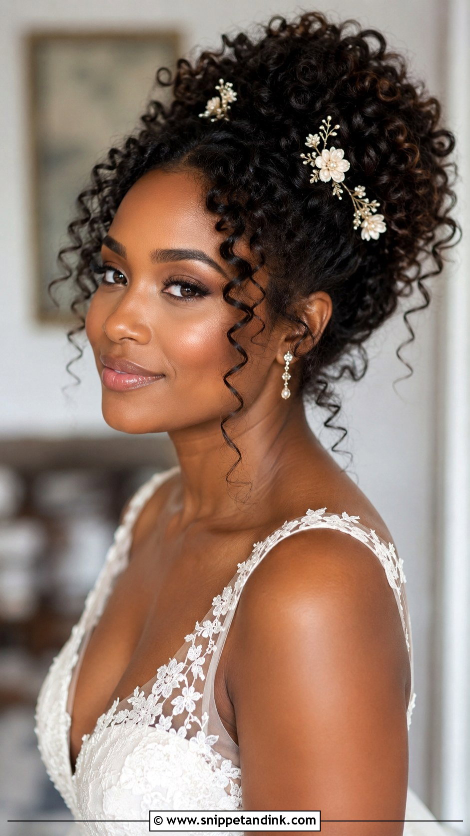 Curly Updo for Medium Hair - Snippet and Ink - 20 Medium Length Hair Styles Wedding