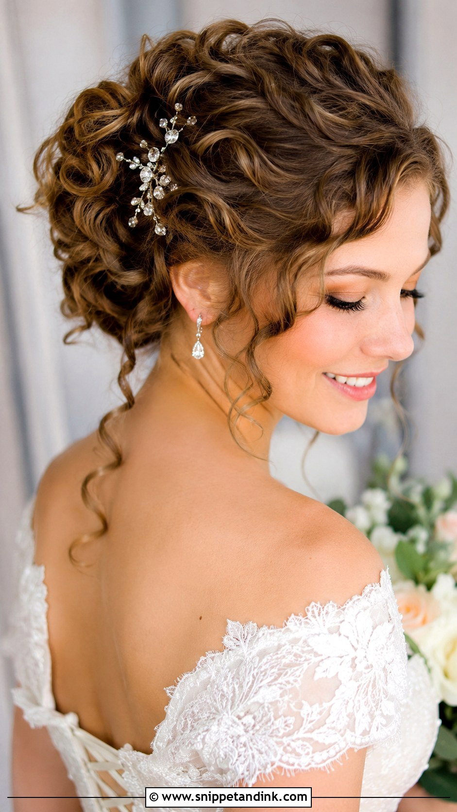 Curly Updo for Medium Hair - Snippet and Ink - 30 Wedding Updos for Medium Hair