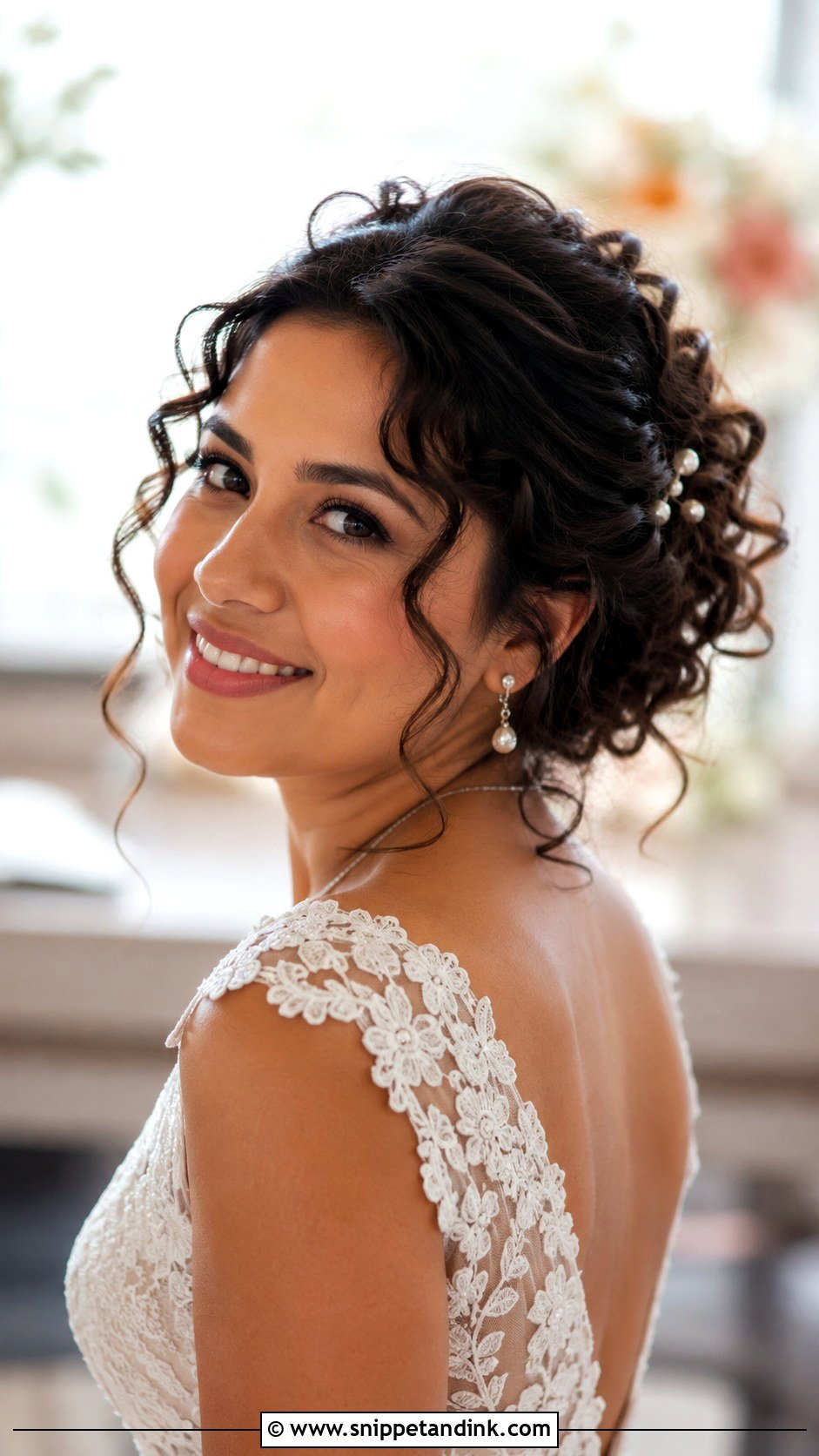 Curly Updo for Medium Length Hair - Snippet and Ink - 25 Wedding Updos for Medium Length Hair