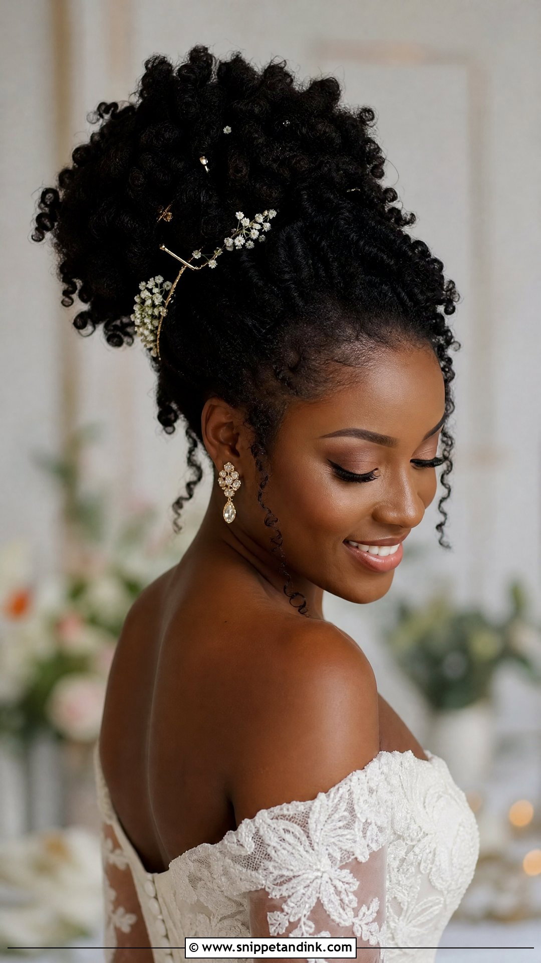 Curly Updo for Natural Hair - Snippet and Ink - 25 Bridal Hair Up Ideas