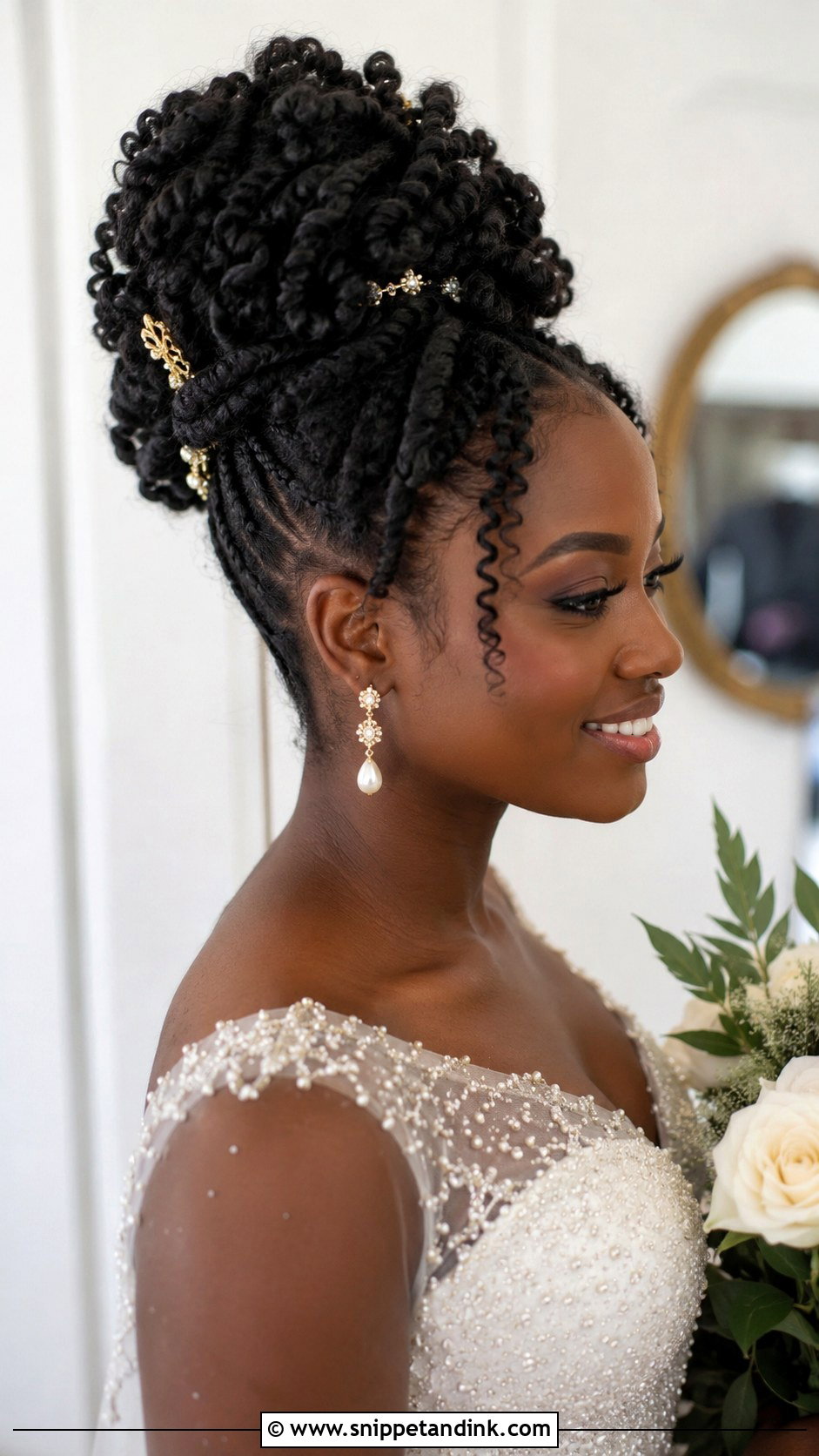Curly Updo for Natural Hair - Snippet and Ink - 25 Bride Hair Updo Ideas