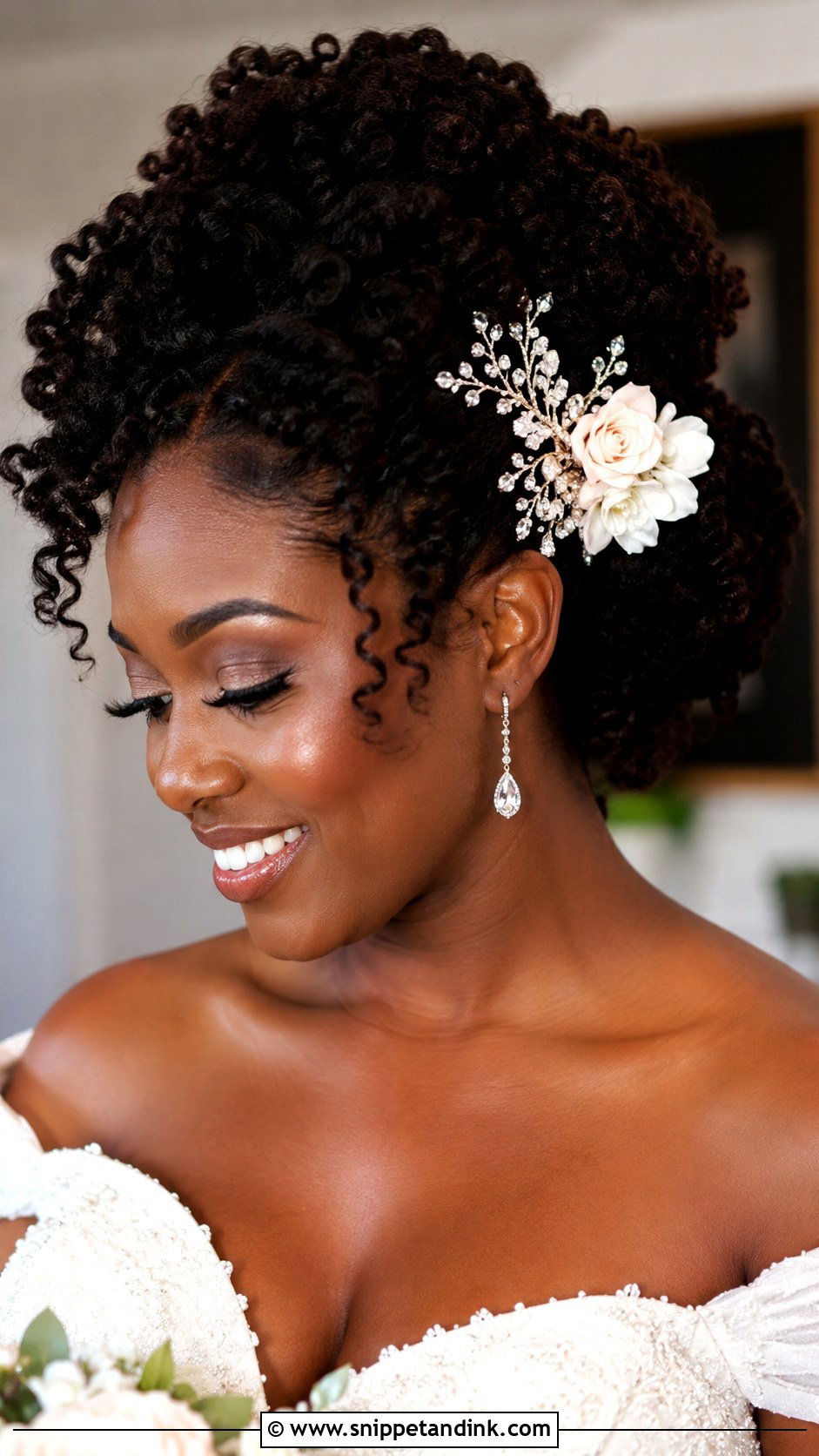 Curly Updo for Natural Hair - Snippet and Ink - 25 Elegant Bridal Hairstyles