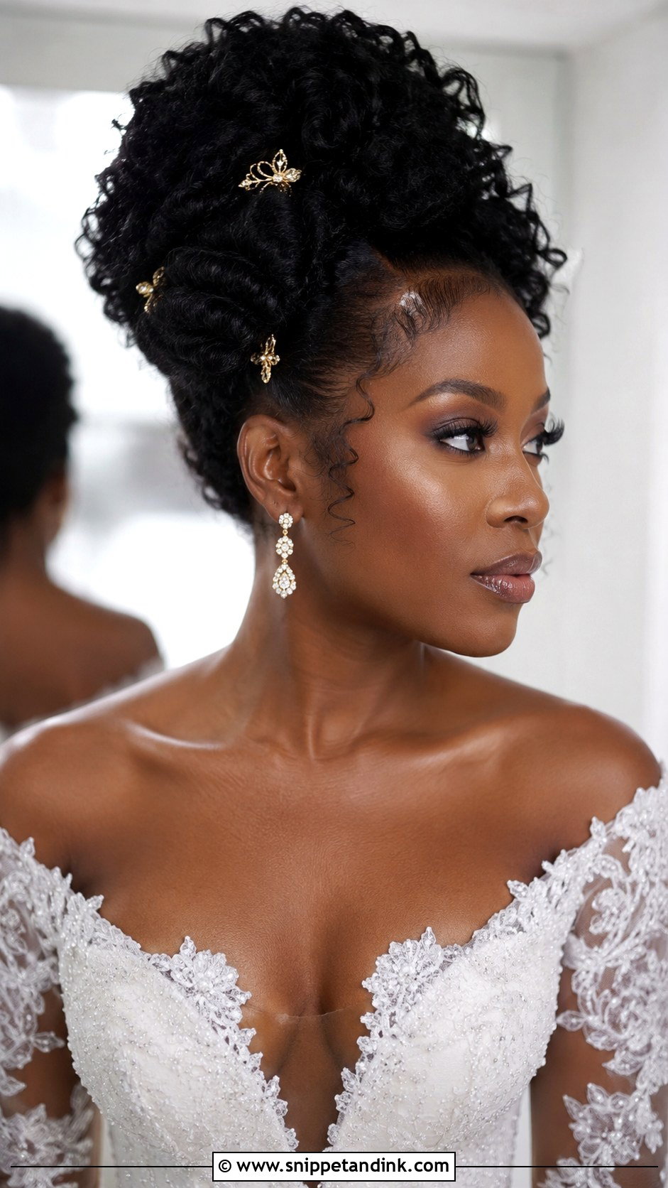 Curly Updo for Natural Hair - Snippet and Ink - 25 Glam Bridal Hair Updo Ideas