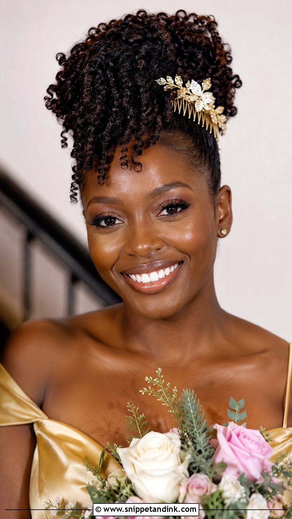 Curly Updo for Natural Hair - Snippet and Ink - 25 Mom Hairstyles for Wedding