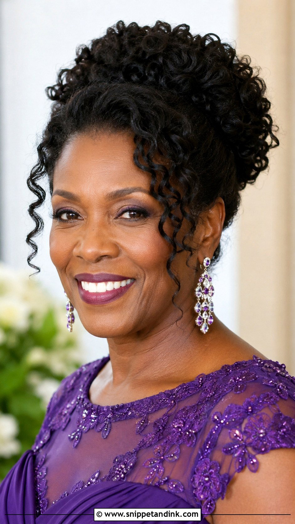 Curly Updo for Natural Hair - Snippet and Ink - 25 Mom Wedding Hair Ideas
