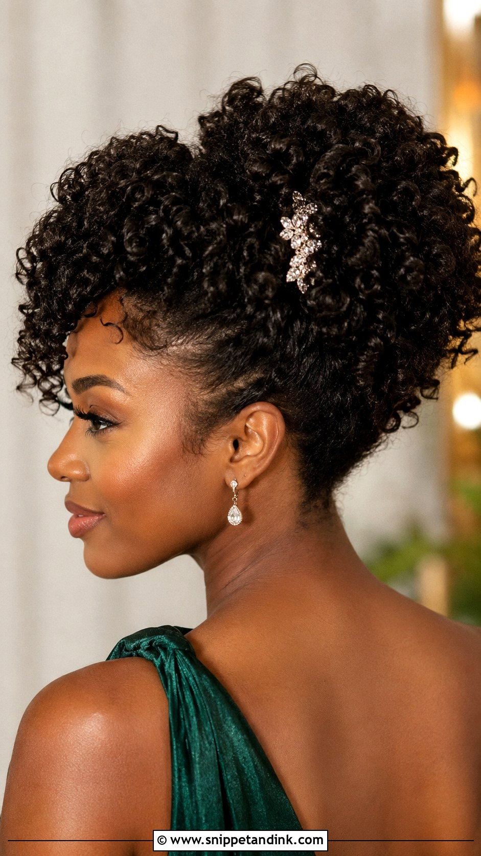 Curly Updo for Natural Hair - Snippet and Ink - 25 Mother of the Bride Updos
