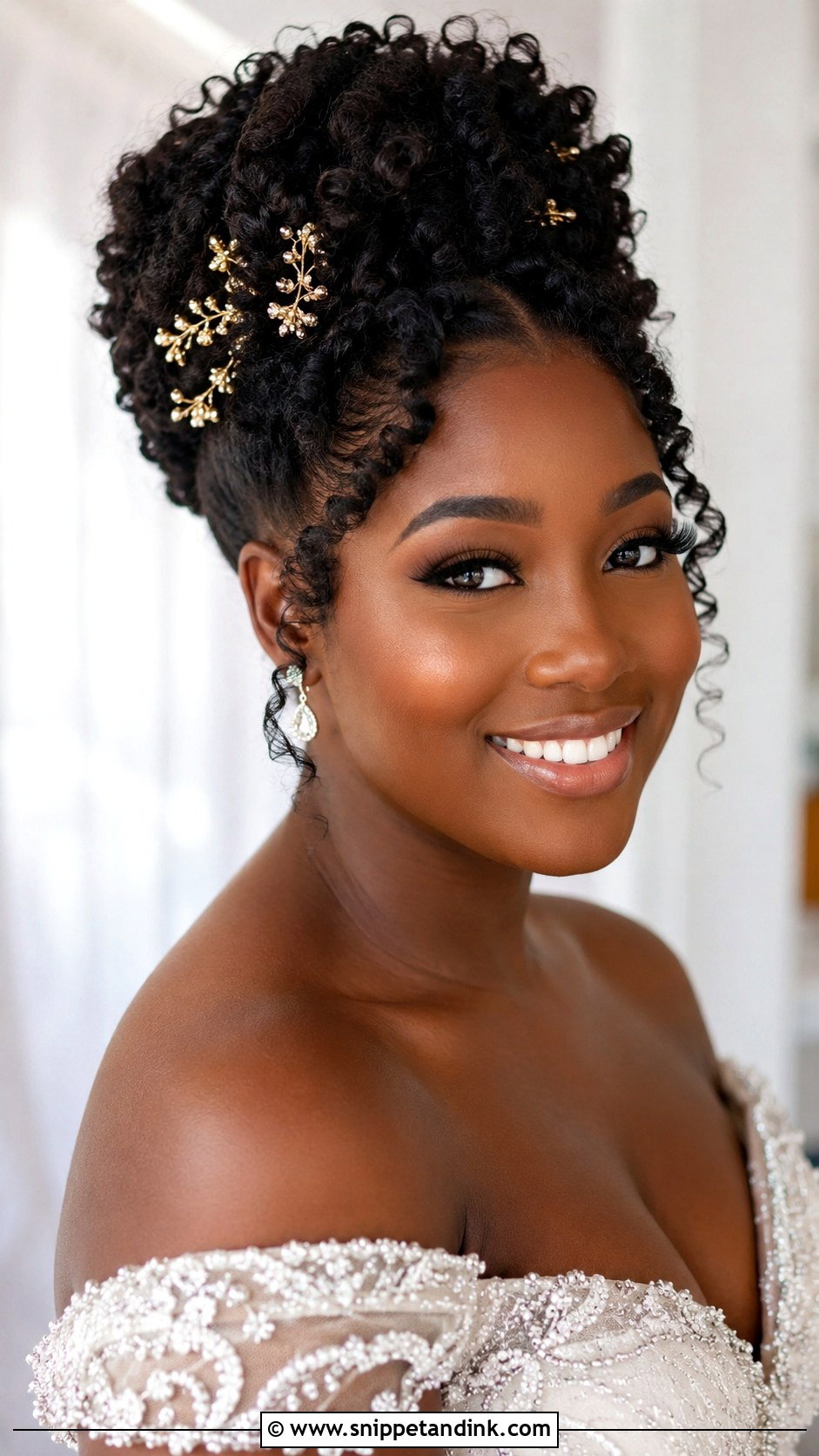 Curly Updo for Natural Hair - Snippet and Ink - 25 Simple Bridal Hair Ideas