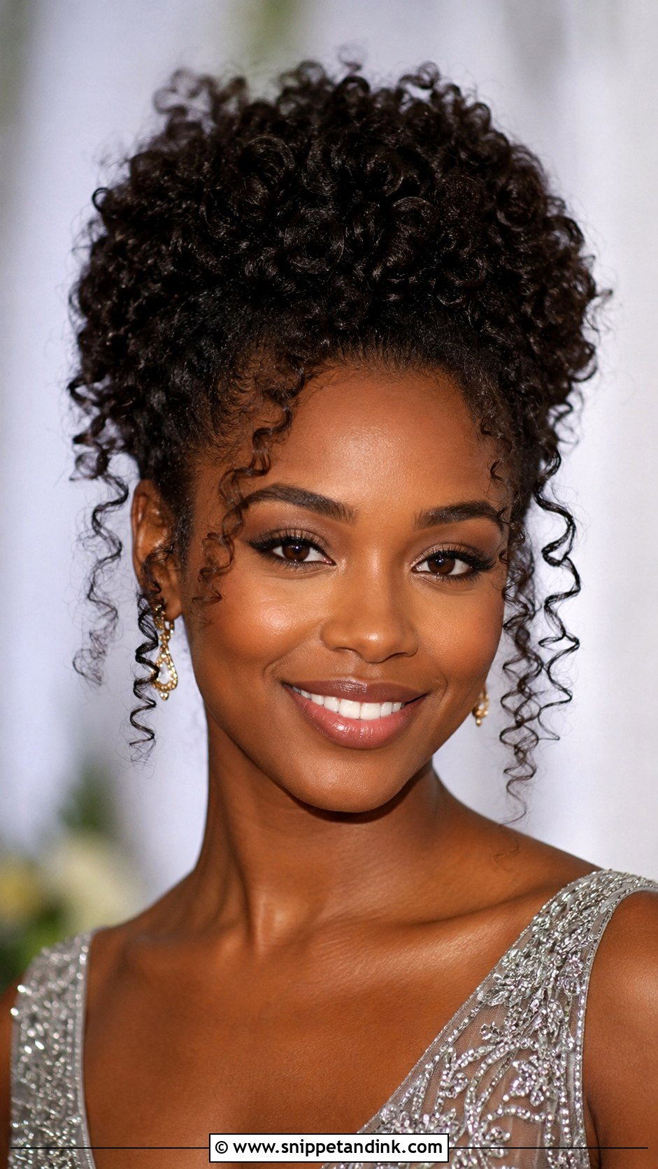 Curly Updo for Natural Hair - Snippet and Ink - 30 Hair for Wedding Guest Ideas