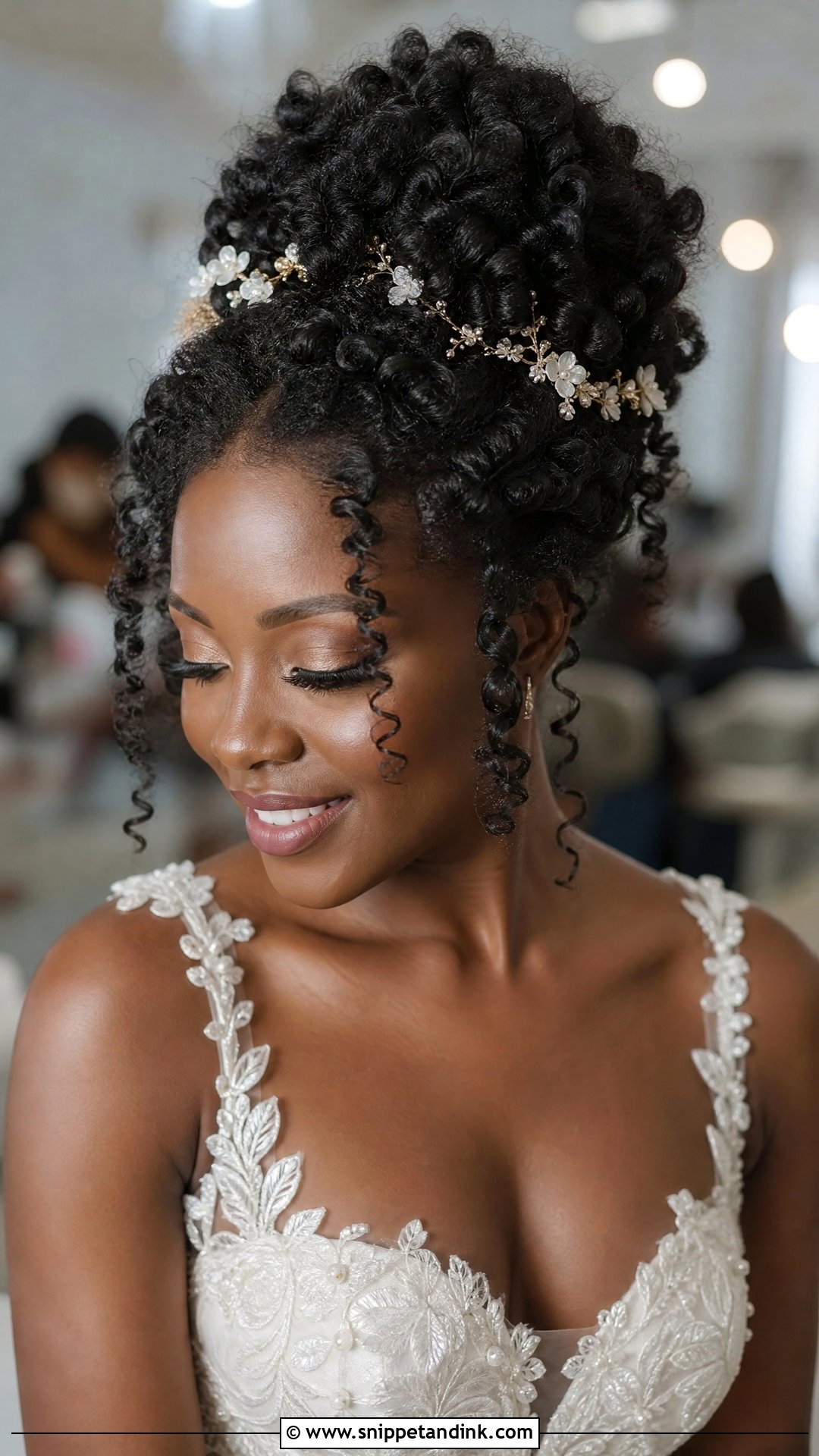 Curly Updo for Natural Hair - Snippet and Ink - 20 Fall Wedding Hairstyles