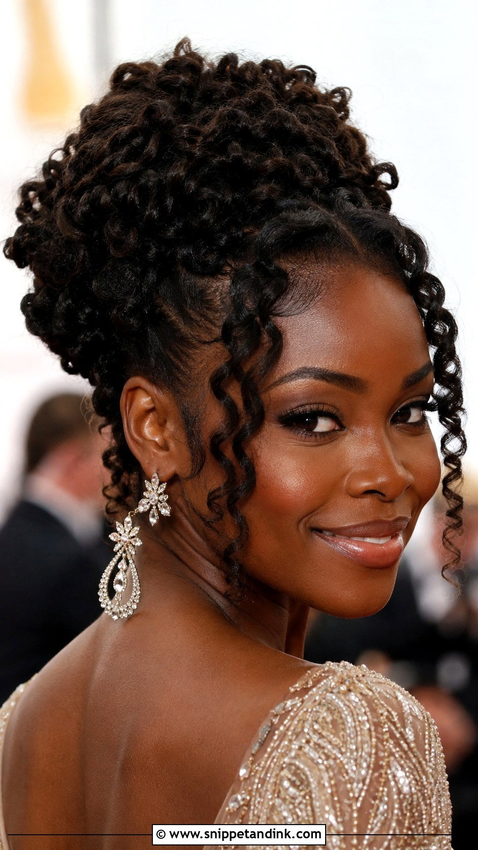 Curly Updo for Natural Hair - Snippet and Ink - 30 Hairstyle for Engagement Ideas