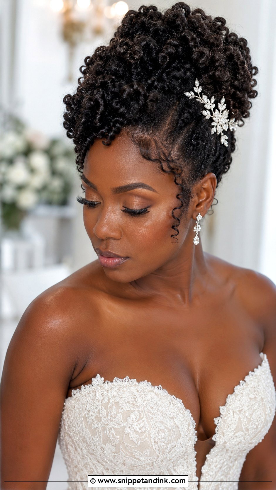 Curly Updo for Natural Hair - Snippet and Ink - 35 Wedding Hair Updo Ideas