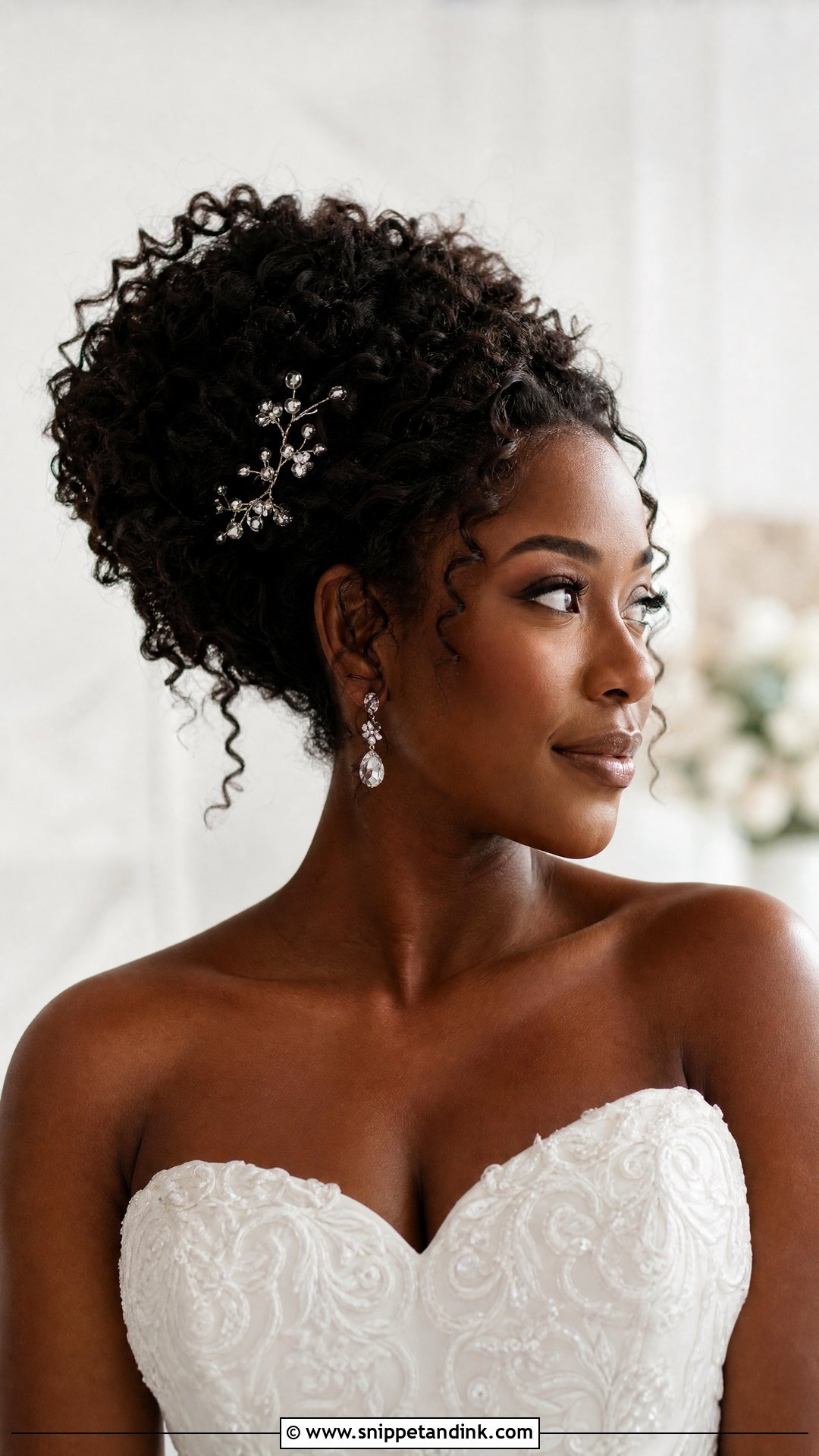 Curly Updo for Natural Hair - Snippet and Ink - 20 Hair Designs for Wedding Ideas