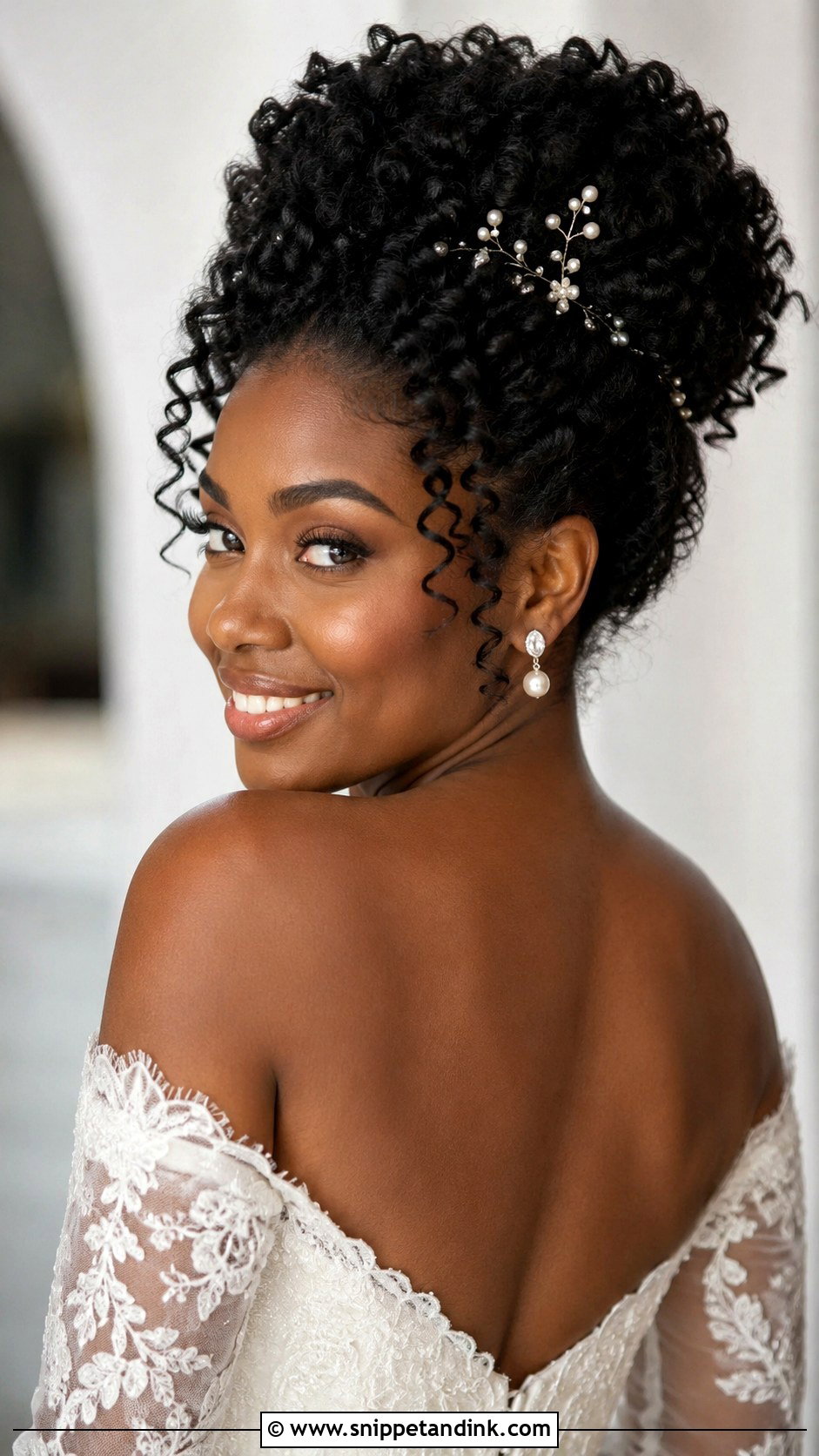 Curly Updo for Natural Hair - Snippet and Ink - 20 Sims 4 CC Wedding Hair Ideas