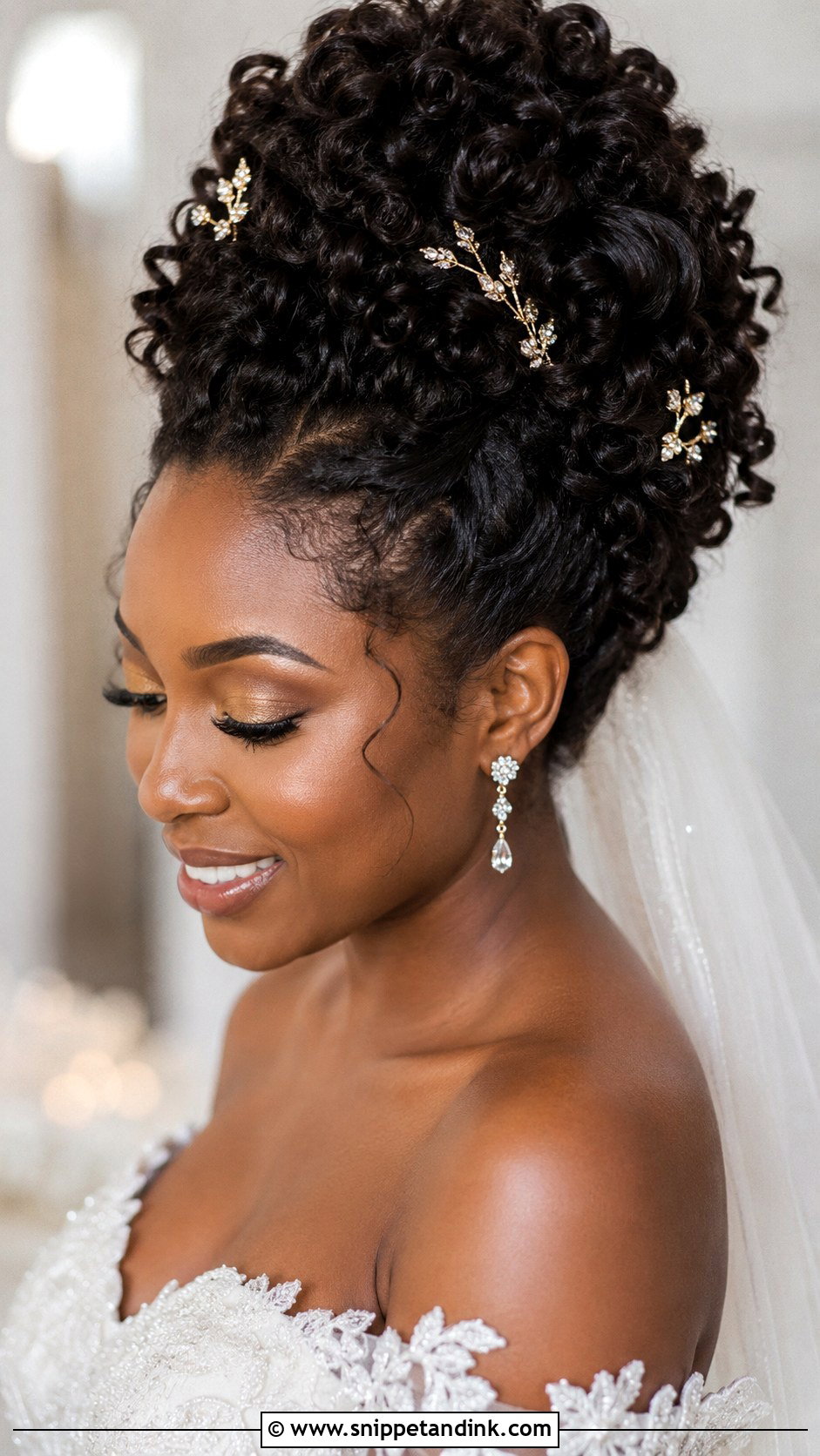 Curly Updo for Natural Hair - Snippet and Ink - 20 Up Do Hairstyles for Weddings