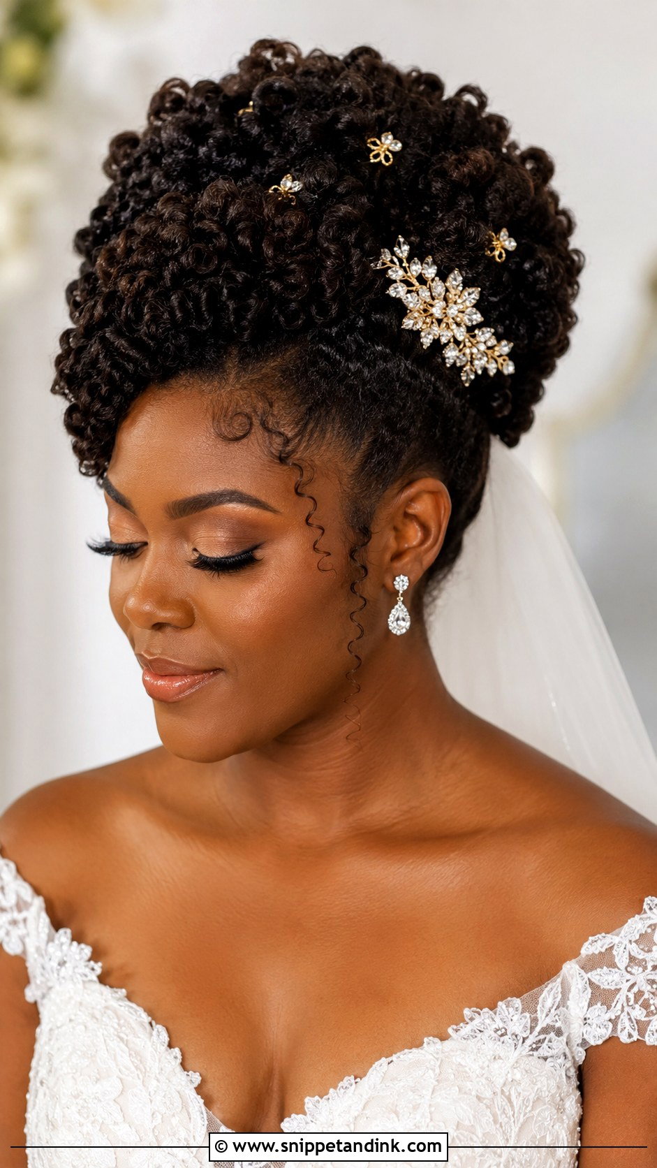 Curly Updo for Natural Hair Brides - Snippet and Ink - 25 Hairstyles for Brides