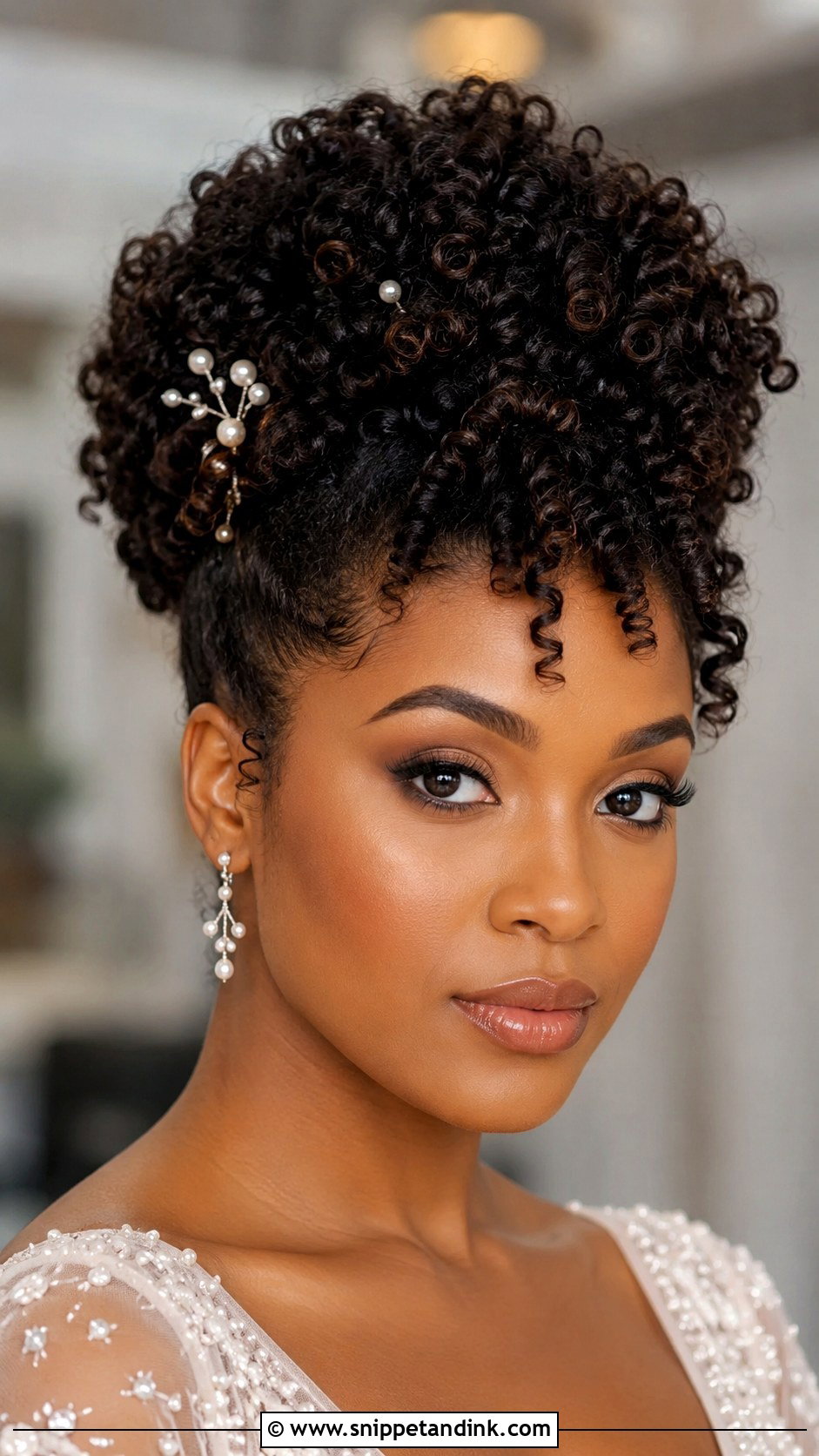 Curly Updo for Natural Hair Brides - Snippet and Ink - 30 Bridal Hair Styles