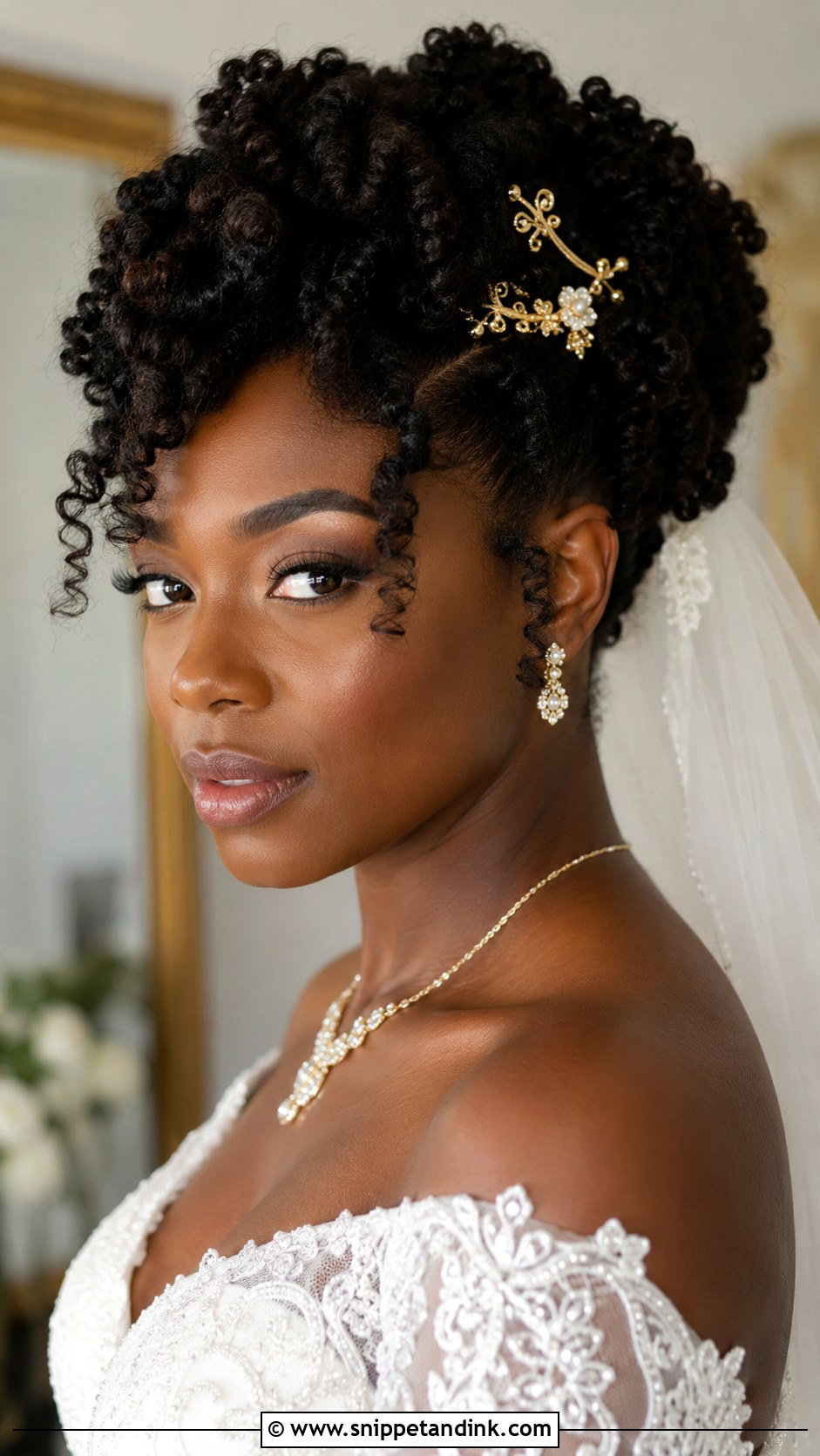 Curly Updo for Natural Hair Brides - Snippet and Ink - 30 Updo Hairstyles for Wedding