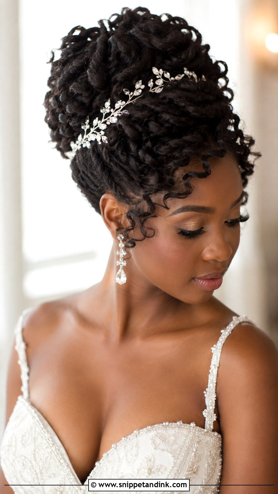 Curly Updo for Natural Hair Brides - Snippet and Ink - 20 Wedding Bride Updo Hairstyles