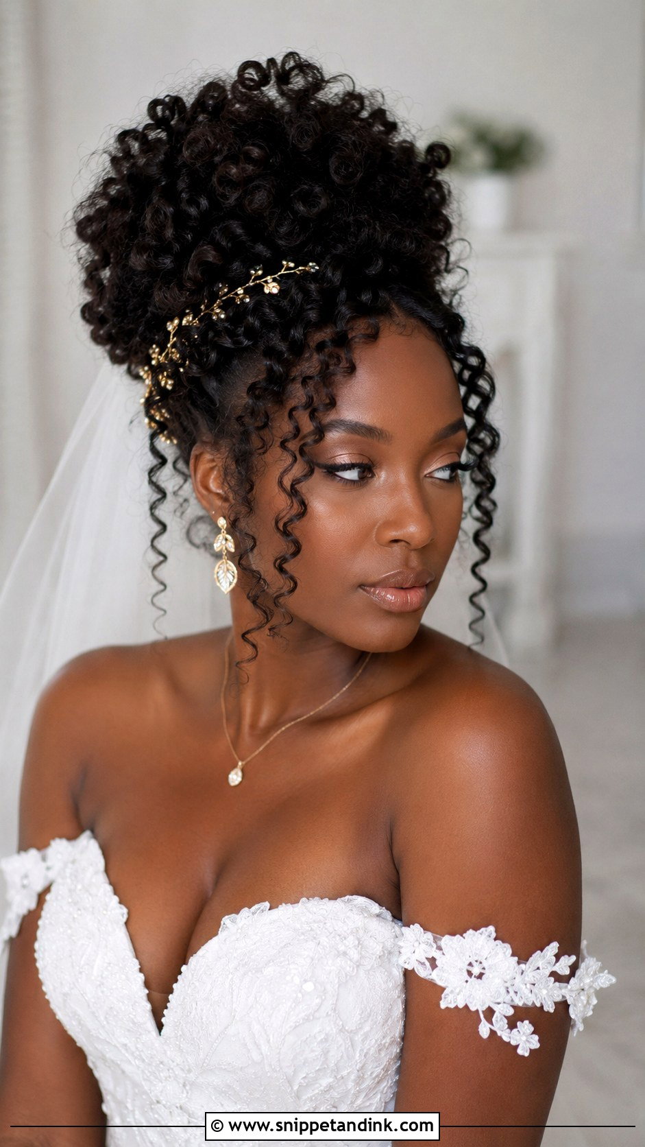 Curly Updo for Natural Hair Brides - Snippet and Ink - 20 Wedding Updo Tutorial Ideas