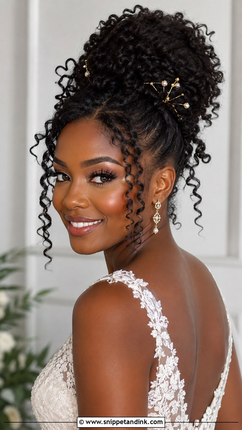 Curly Updo for Natural Hair Brides - Snippet and Ink - 25 Hair Up Dos for Weddings