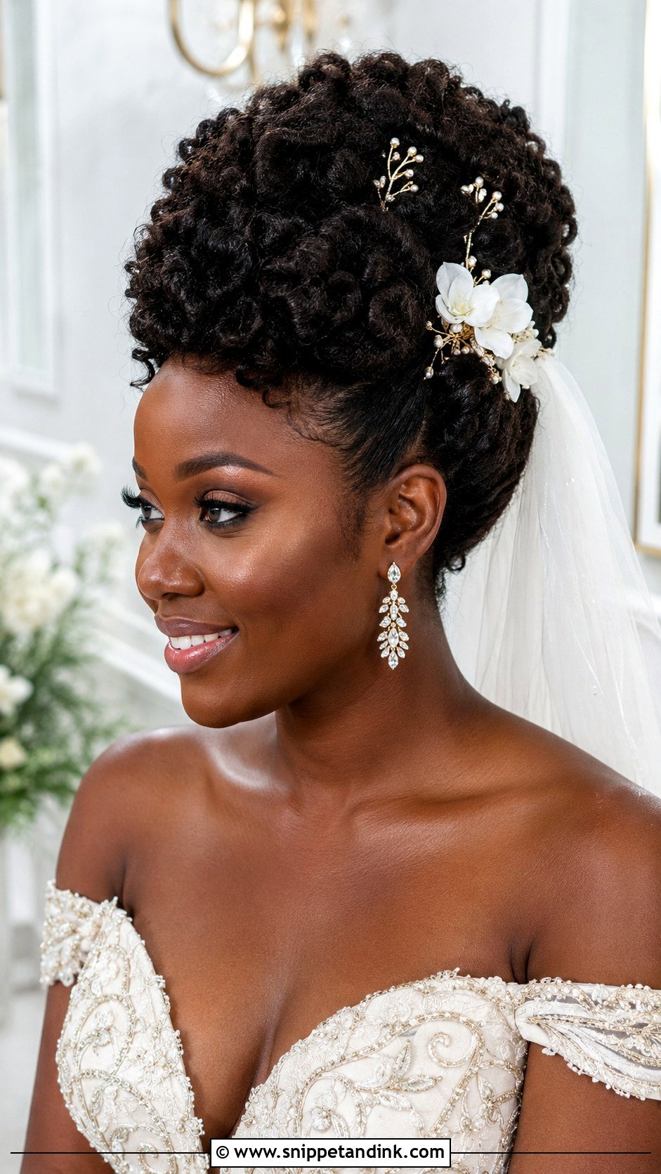 Curly Updo for Natural Hair Wedding Hairstyle - Snippet and Ink - 25 Hairstyle for Women Wedding Ideas