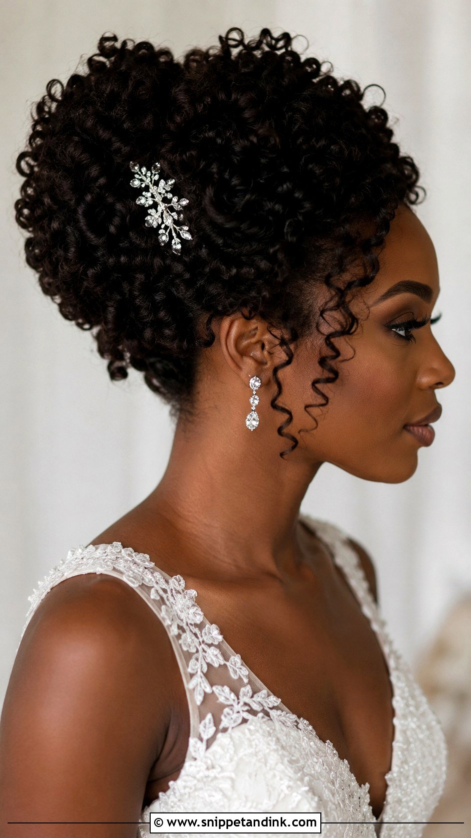 Curly Updo for Natural Texture - Snippet and Ink - 20 Elegant Updo Wedding Hairstyles