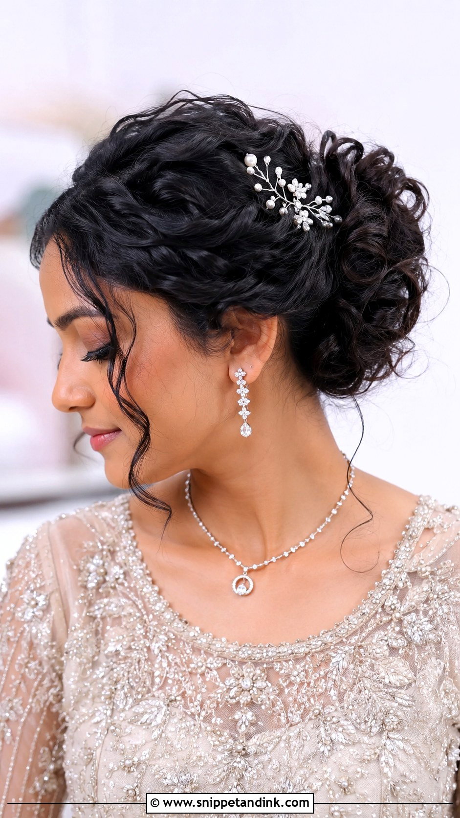 Curly Updo for Short Hair - Snippet and Ink - 20 Short Curly Hairstyles for Wedding