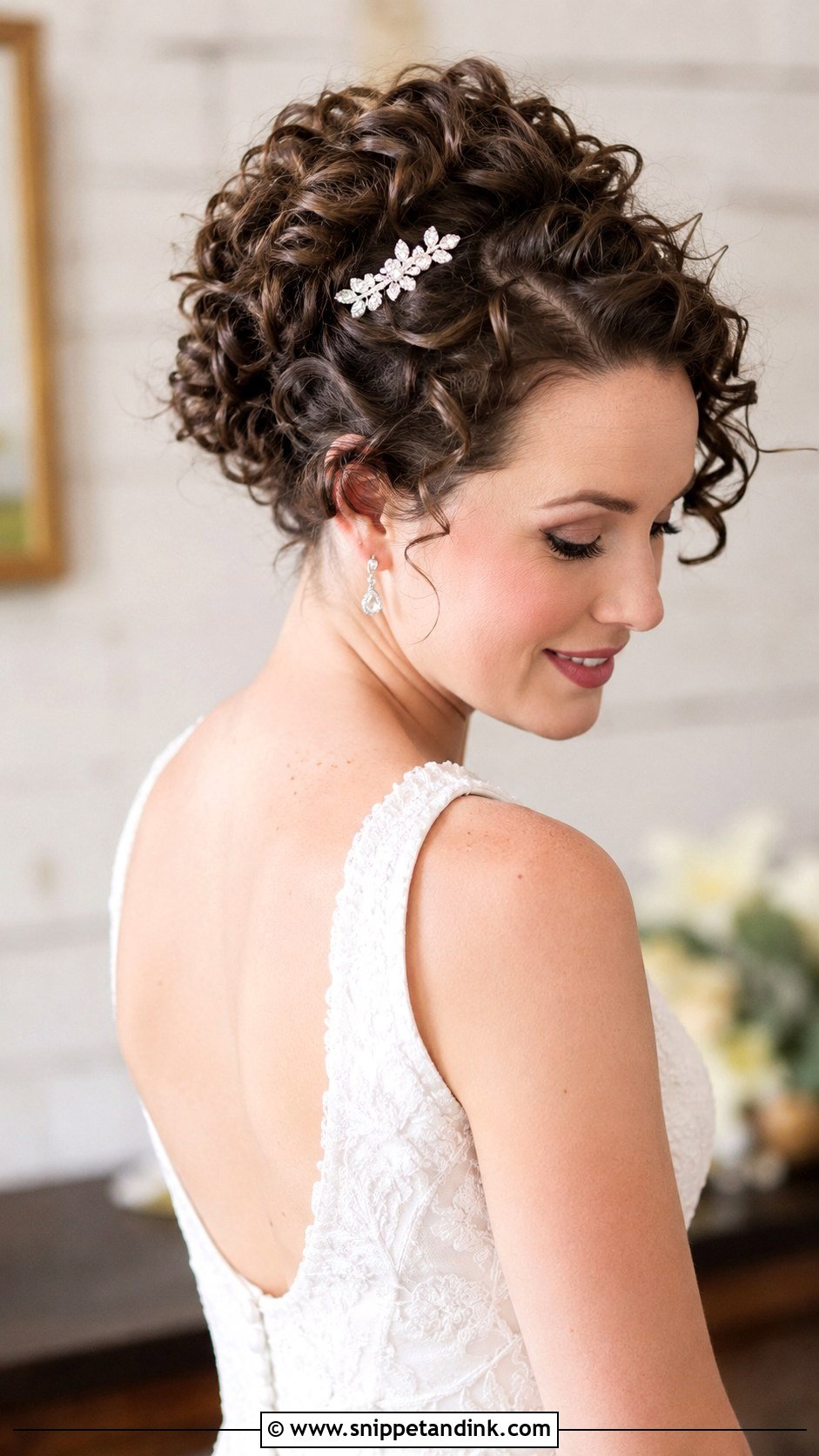 Curly Updo for Short Hair Wedding - Snippet and Ink - 25 Curly Updo Hairstyles for Wedding